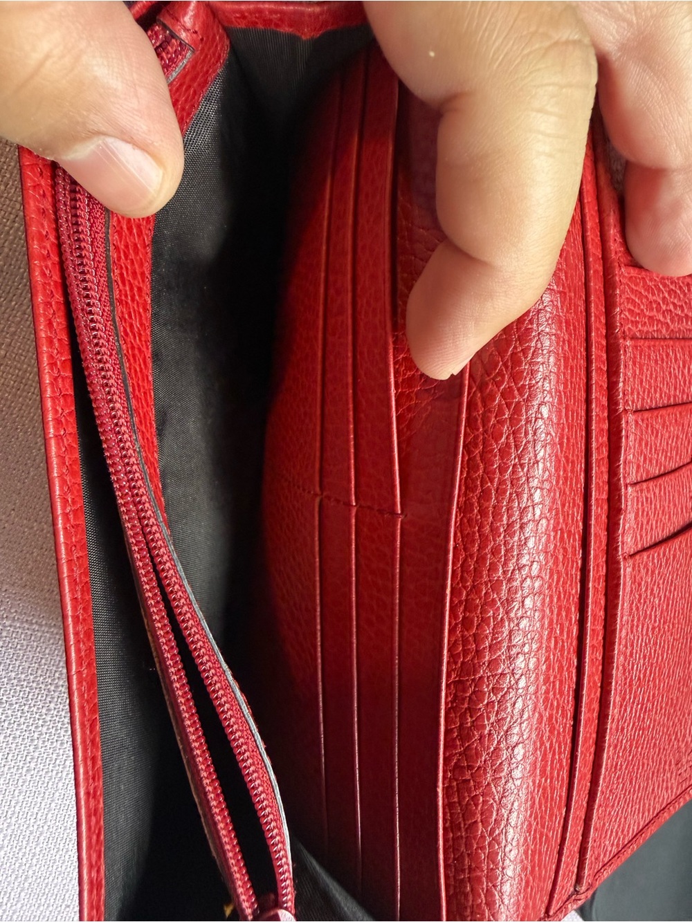 Gucci Monogram Long Card Holder with Red Trim - Picture 5 of 5